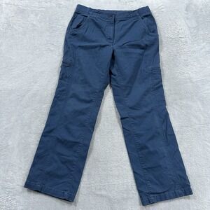 LL Bean Cargo Pants Women 10 Blue Straight Leg Workwear Casual Hiking